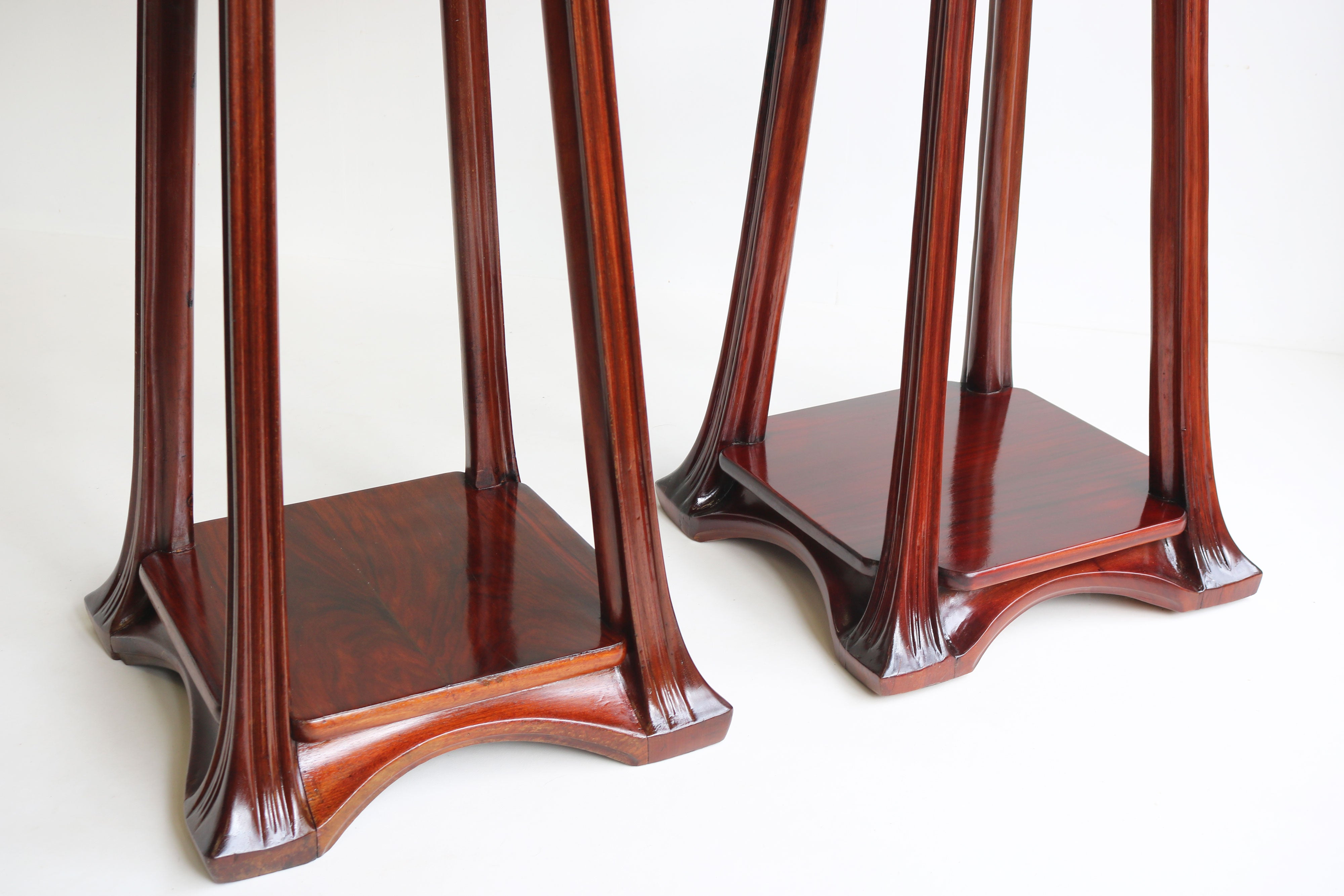 Pair of Plant Stands by Louis Majorelle 1907 Mahogany #1