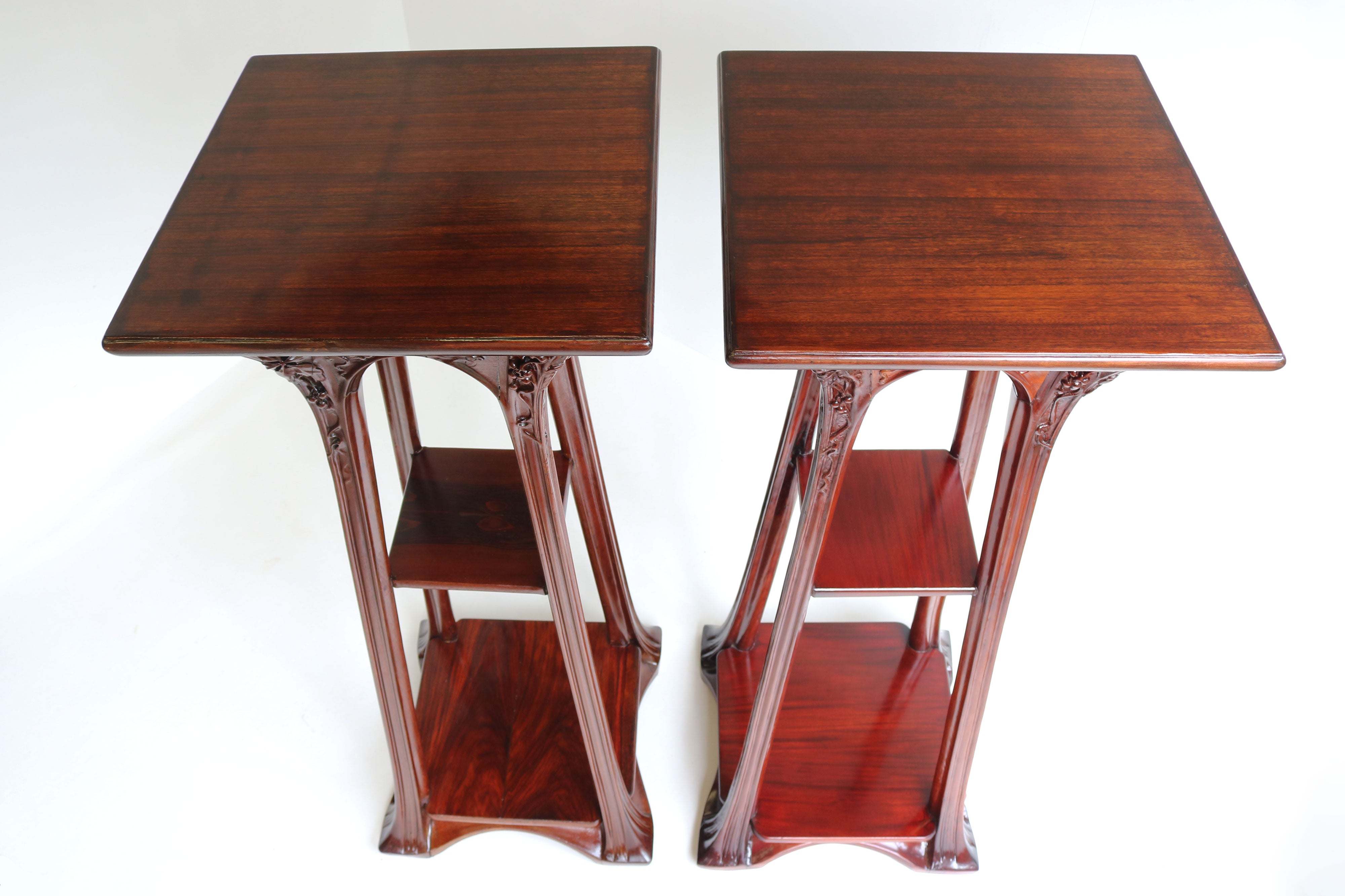 Pair of Plant Stands by Louis Majorelle 1907 Mahogany #1