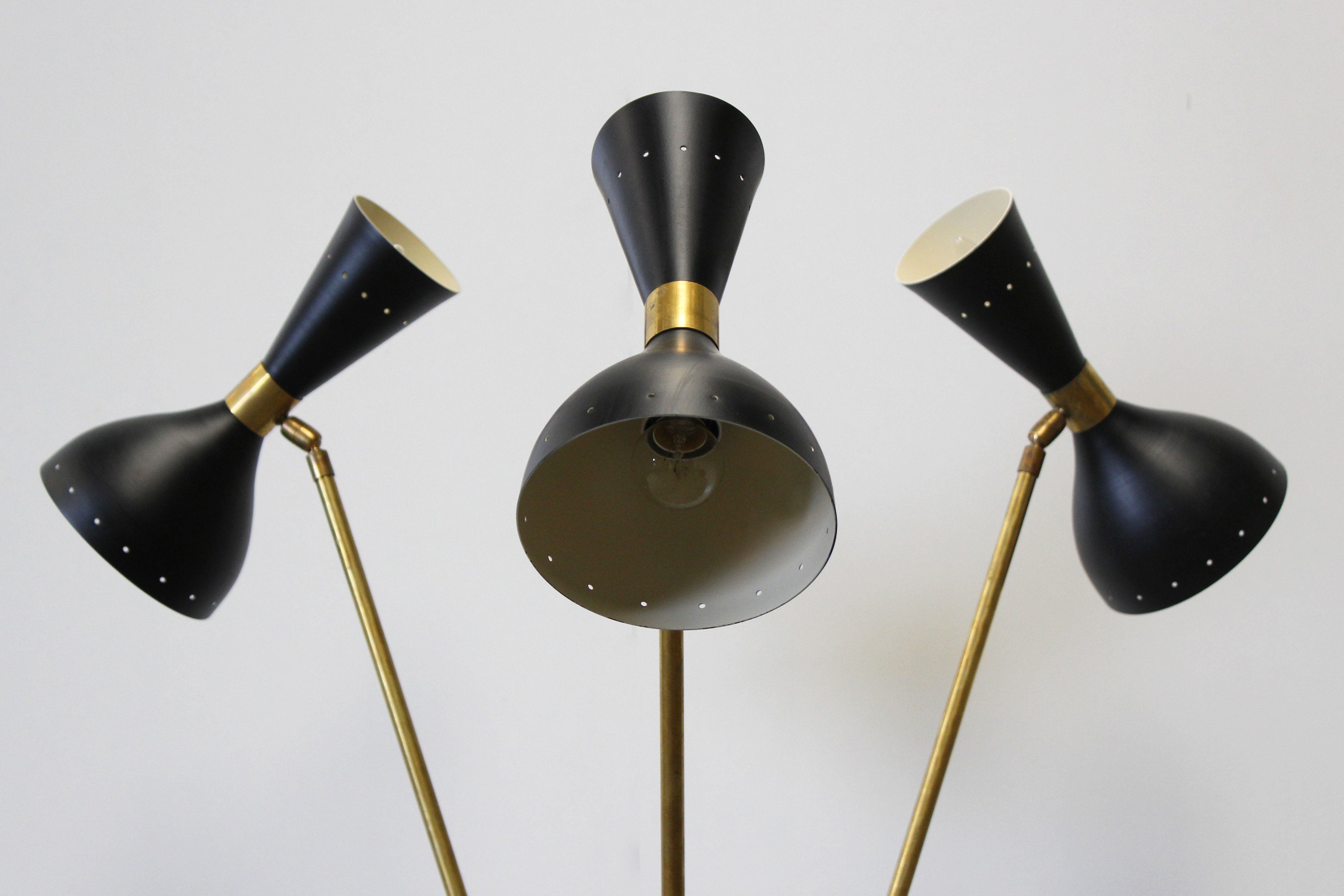 1 of 2 Italian minimalist Floor lamp attributed Stilnovo 1950