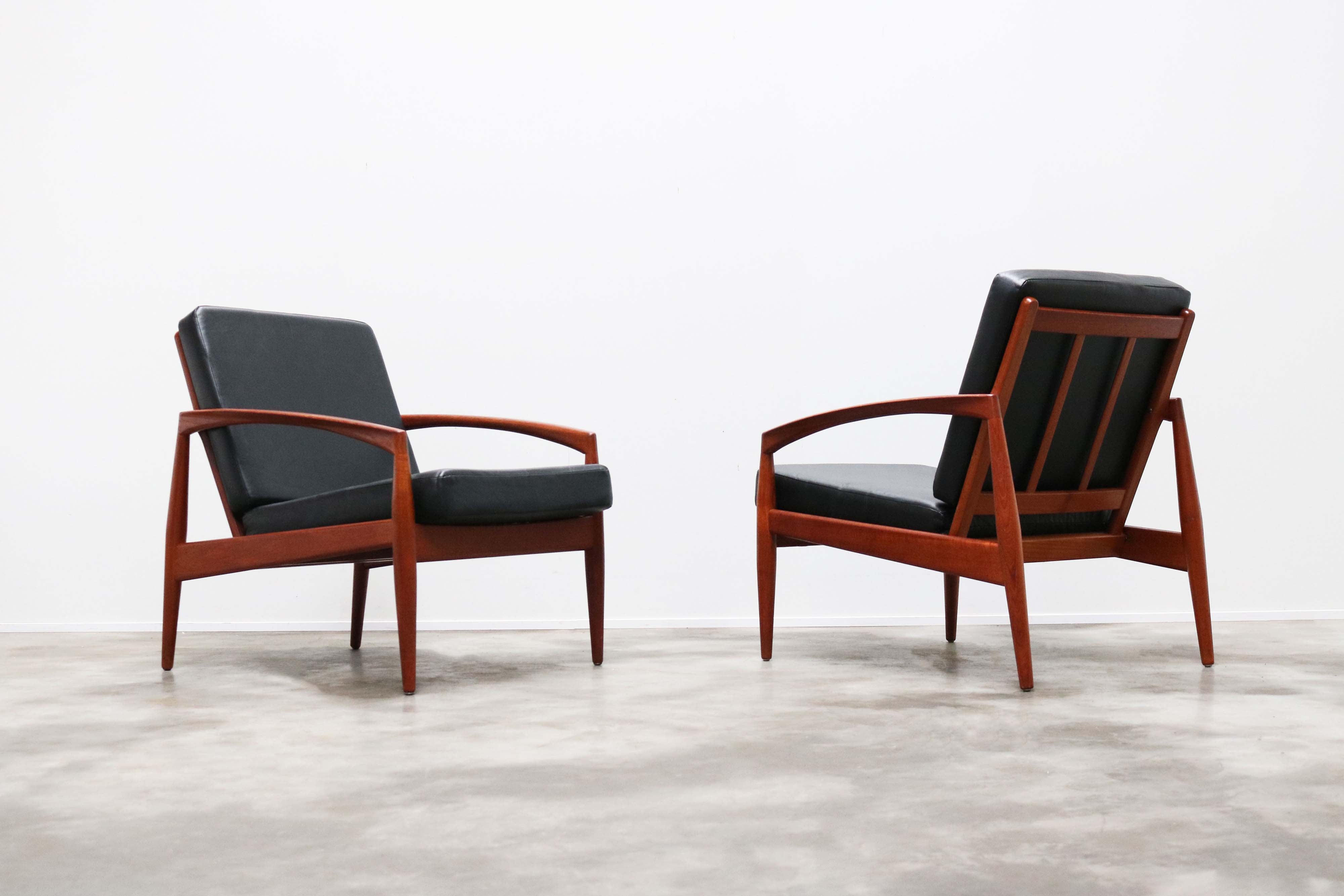 Pair of Danish lounge chairs ''Paper Knife'' by Kai Kristiansen 1960