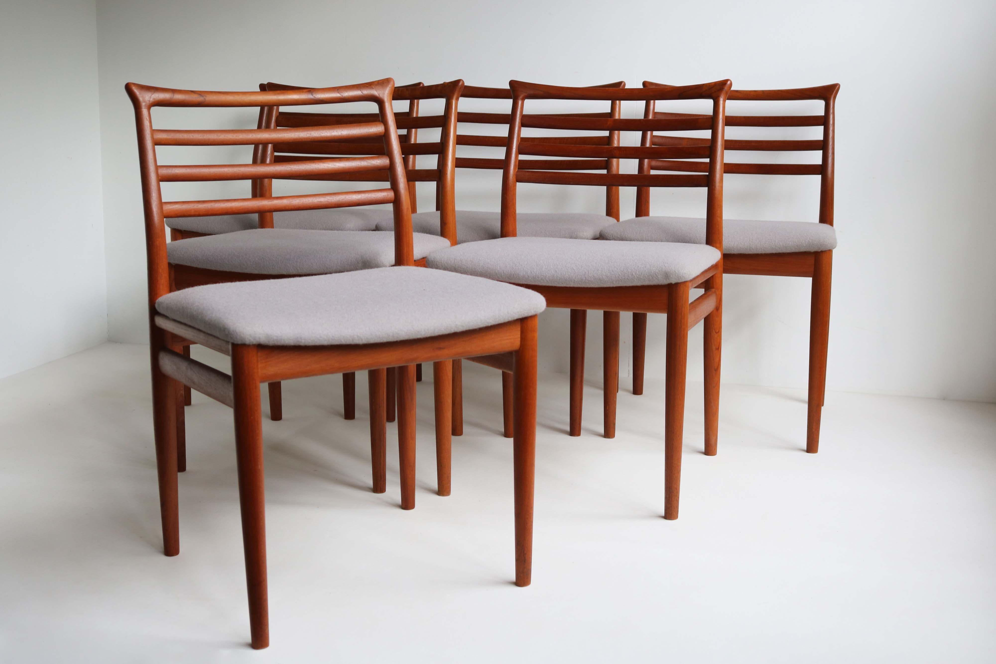 Set of six Danish dining chairs by Erling Torvits 1960