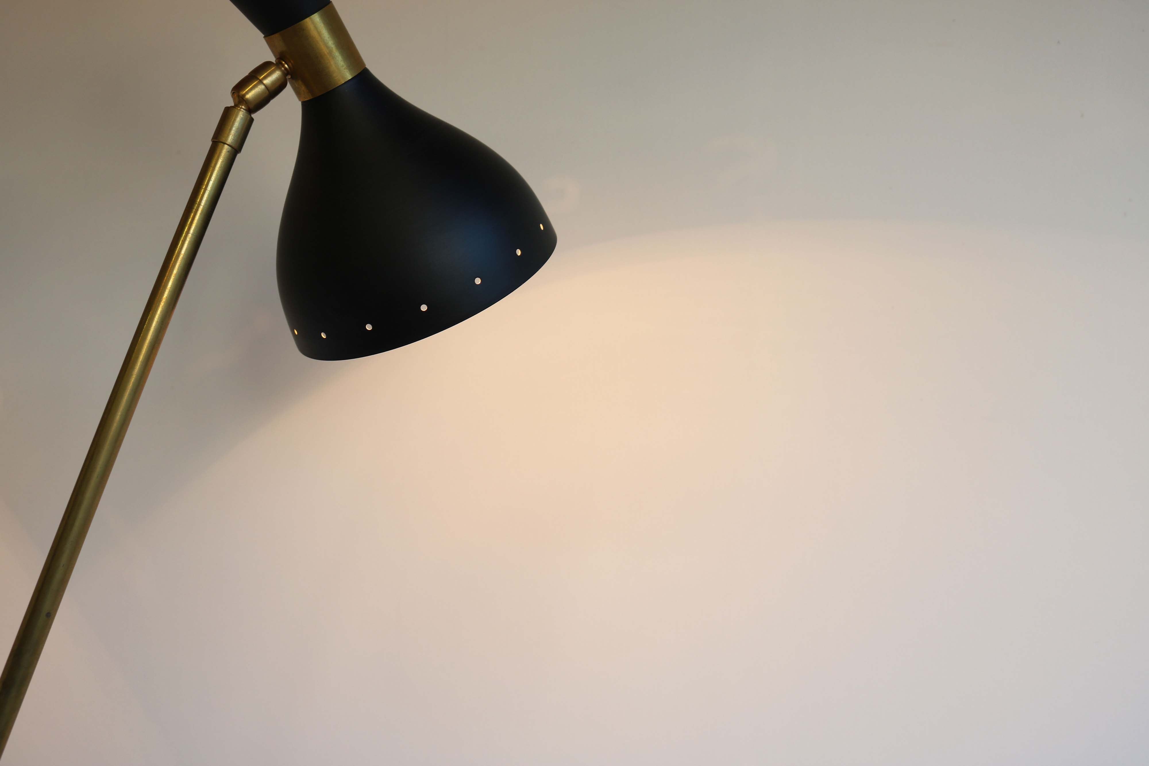 1 of 2 Italian minimalist Floor lamp attributed Stilnovo 1950