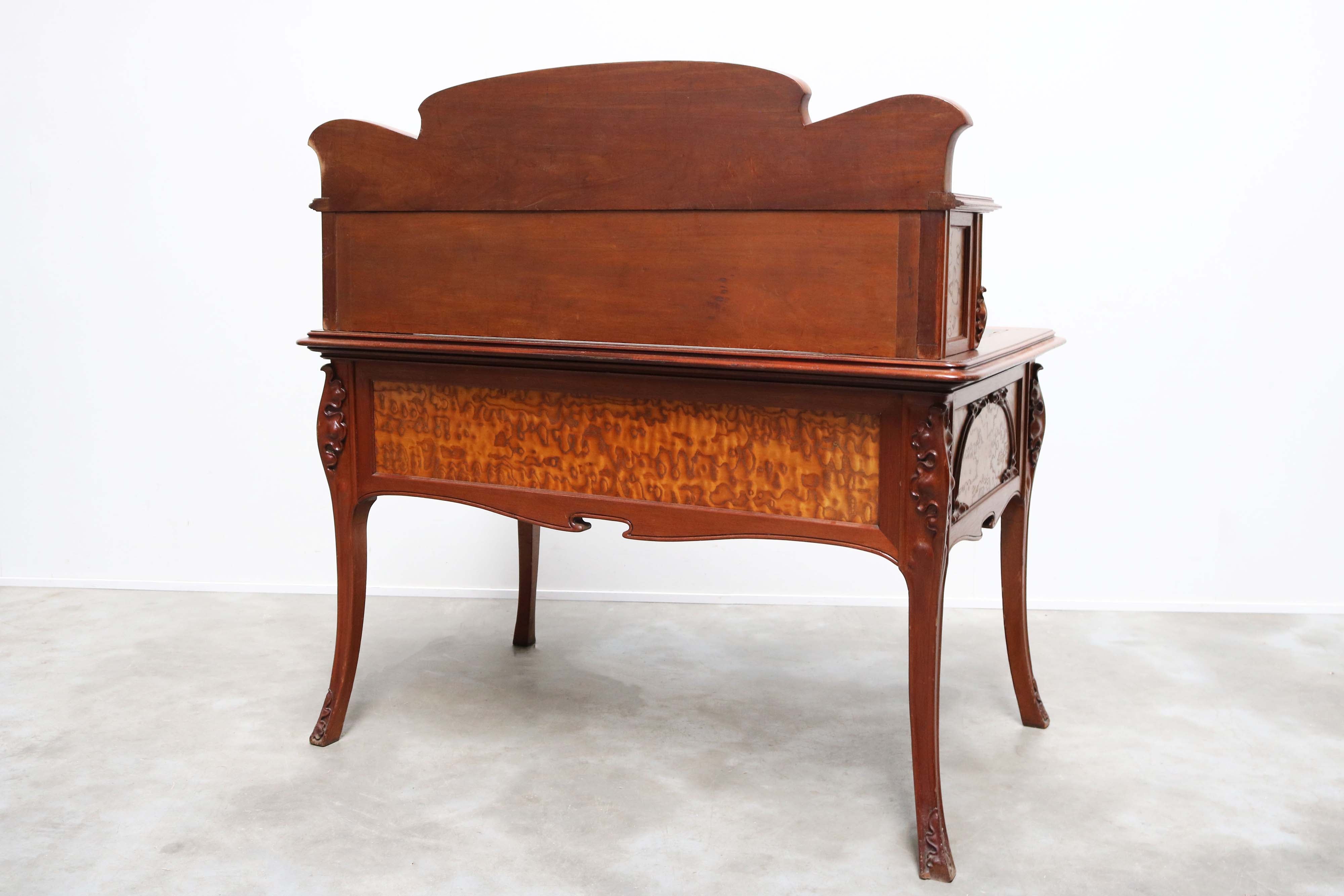 Exquisite French Art Nouveau Writing desk in Japanese Ash