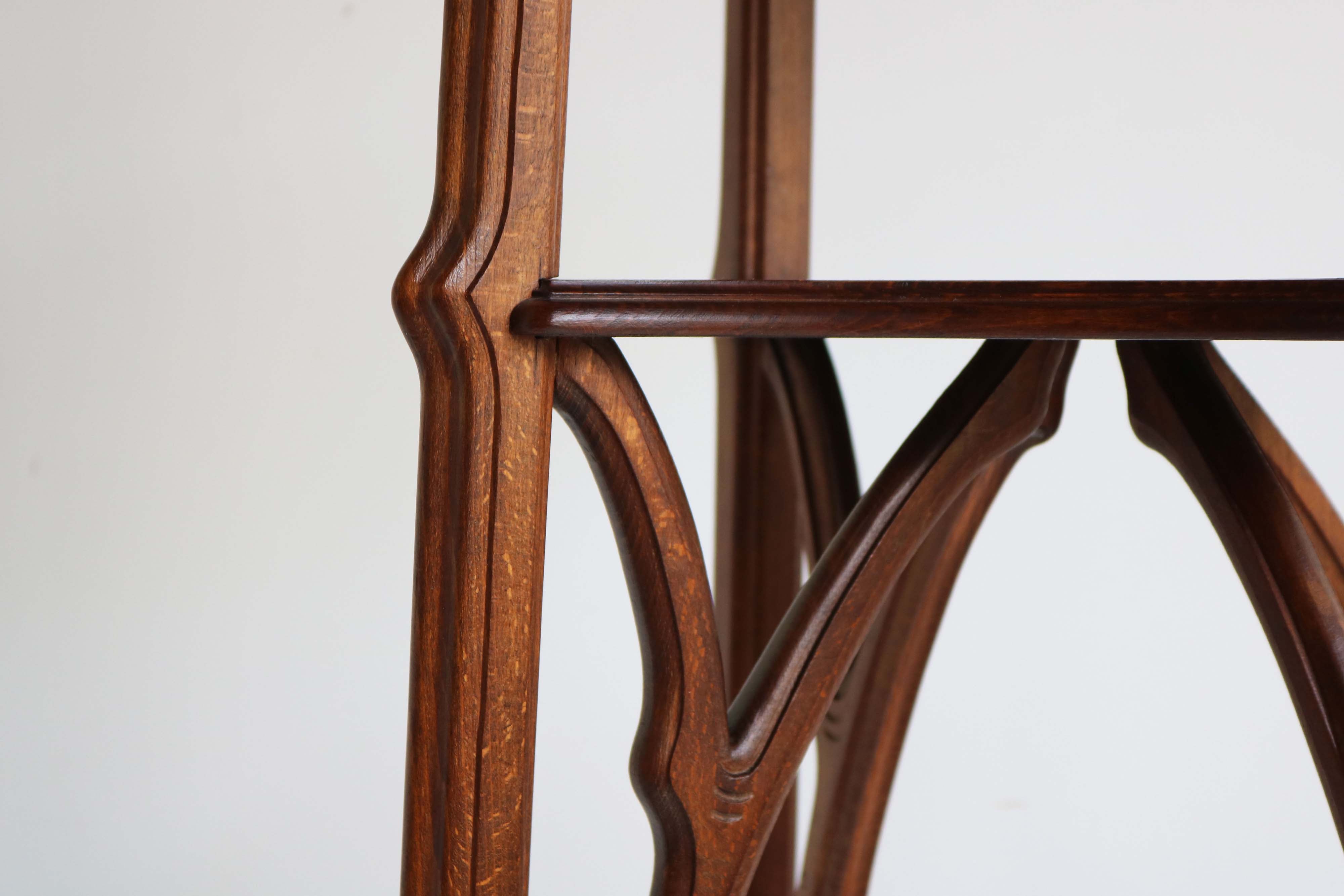 Rare Art Nouveau pedestal by Emile Gallé marquetry 1900