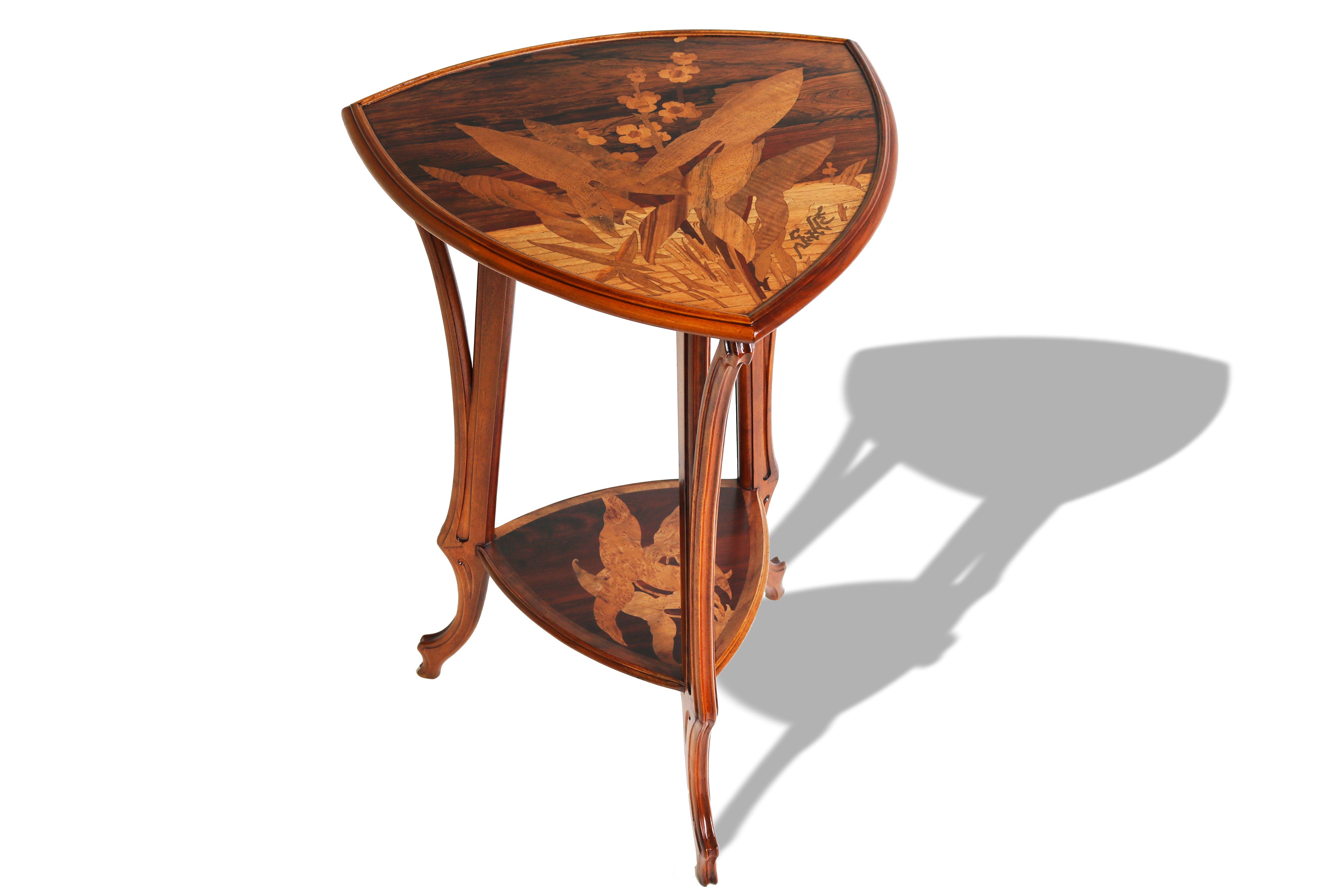 Antique Art Nouveau side table / gueridon by Emile Gallé 1905