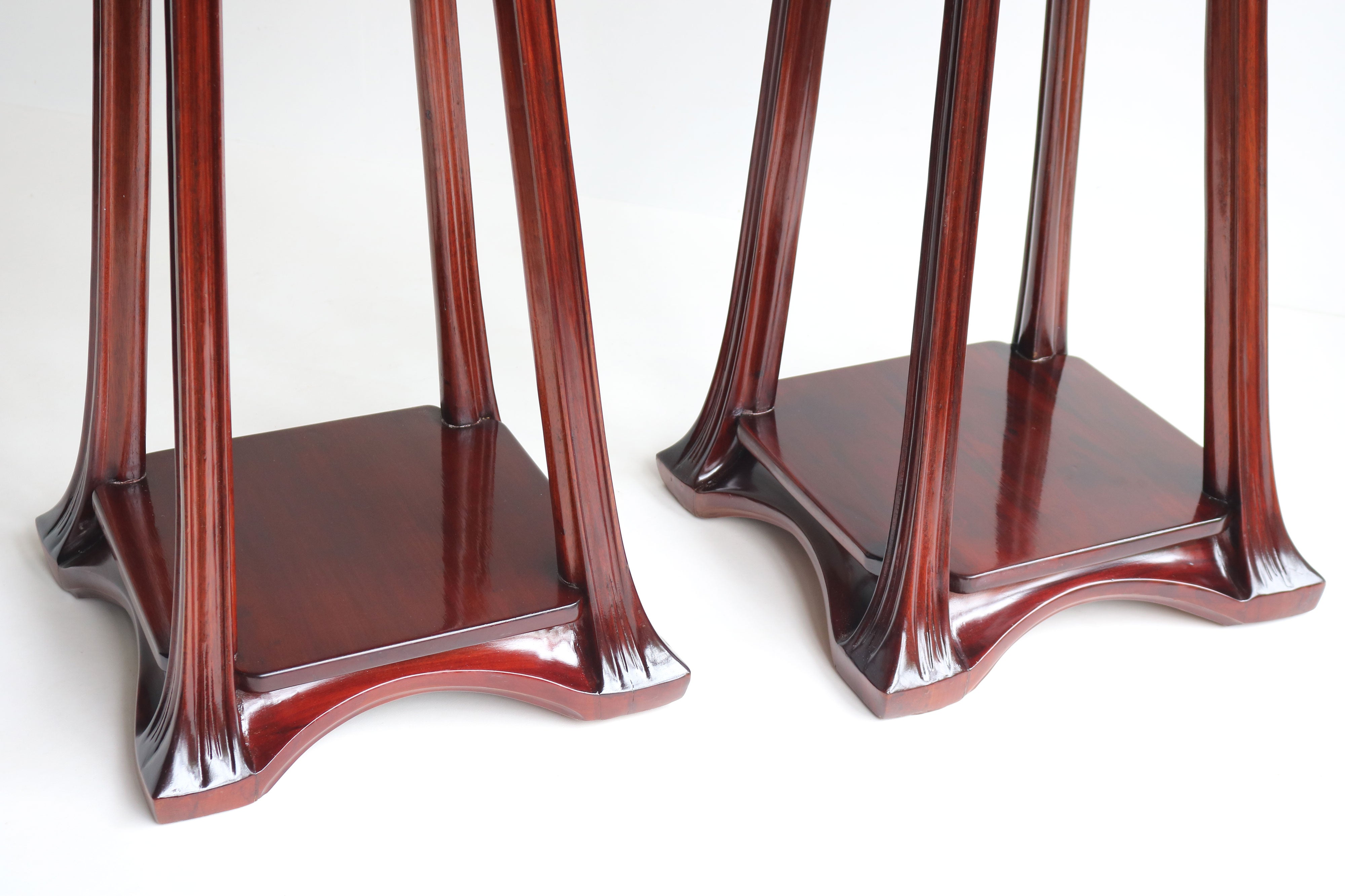 Pair of Plant Stands by Louis Majorelle 1907 Mahogany #2