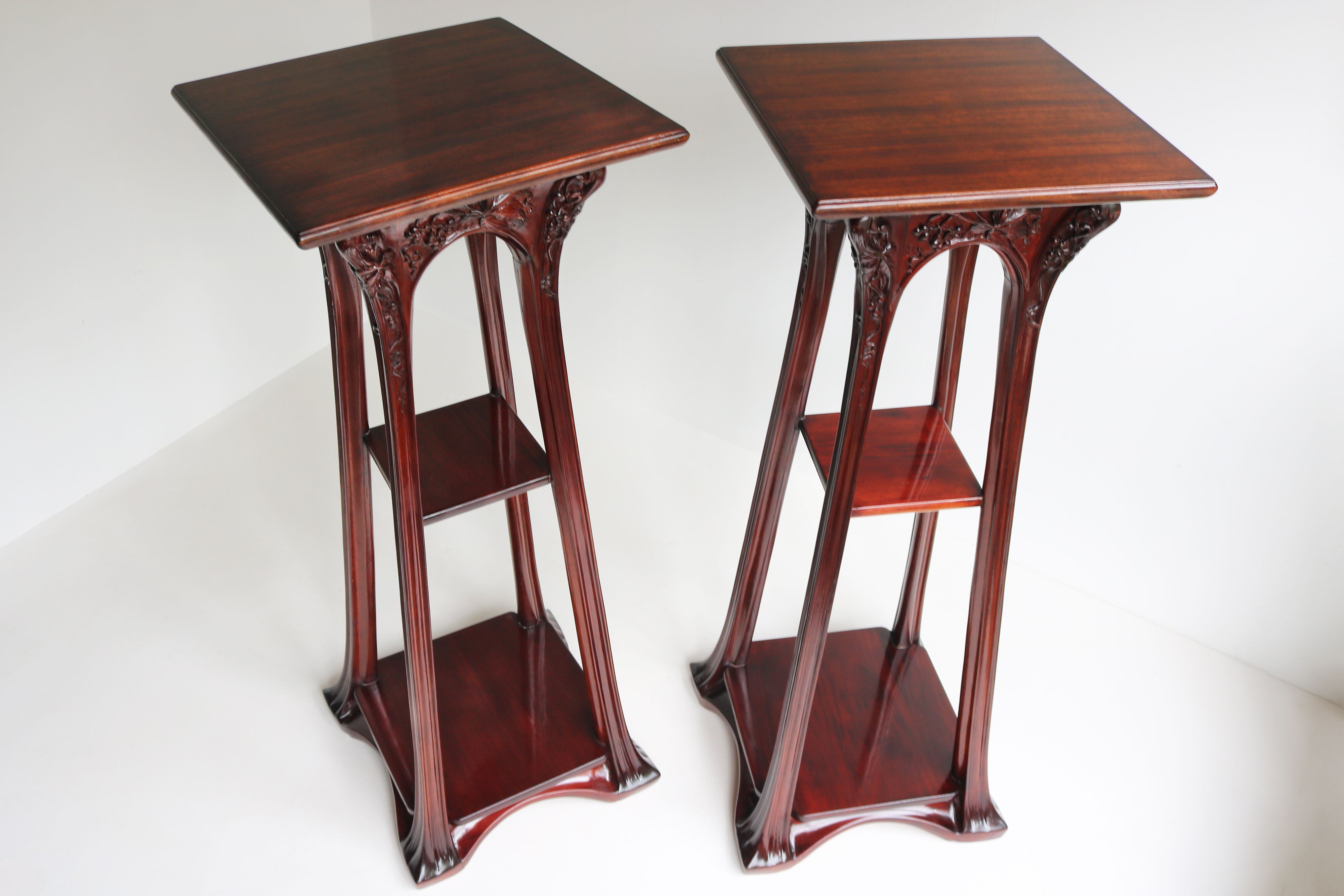 Pair of Plant Stands by Louis Majorelle 1907 Mahogany #2