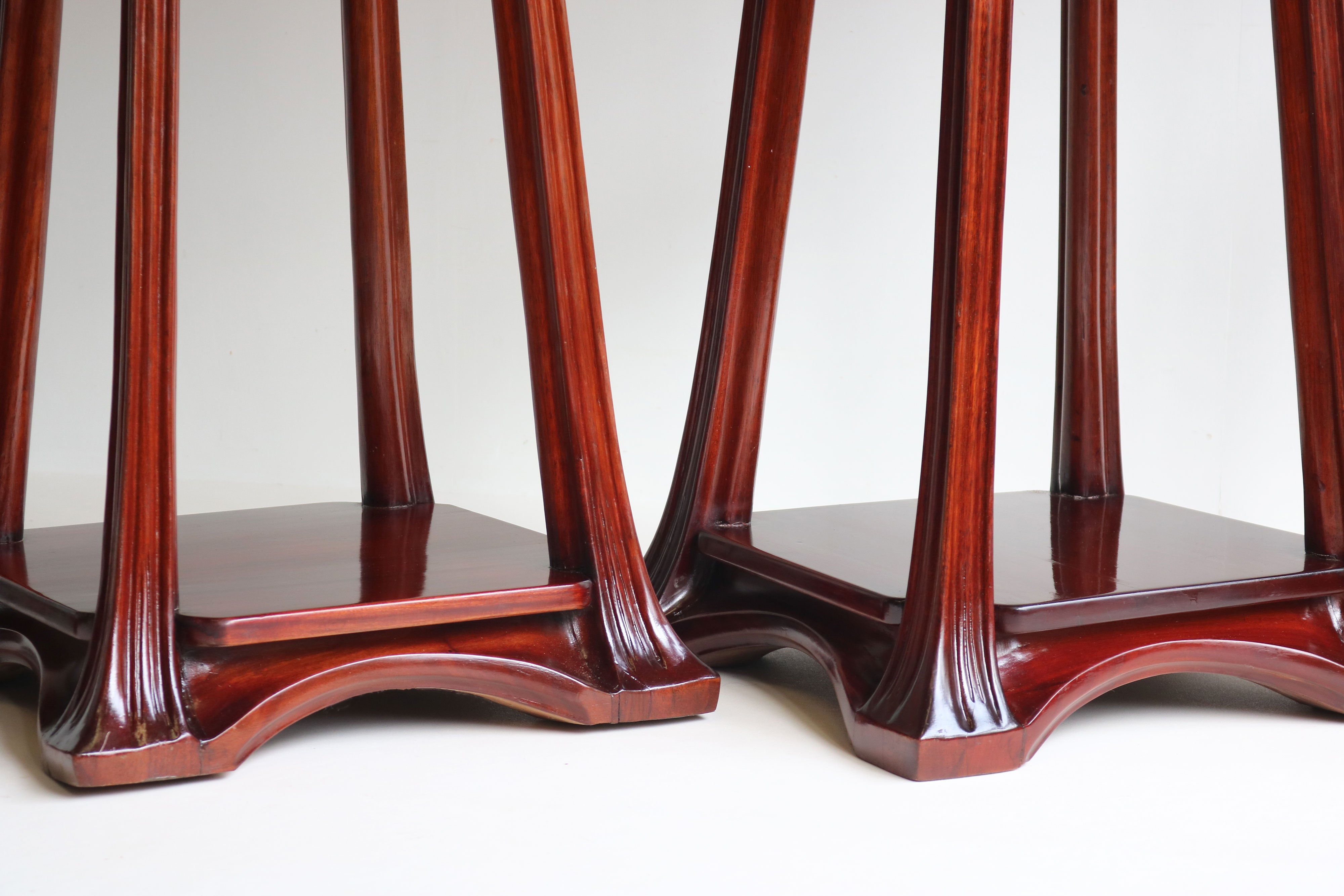 Pair of Plant Stands by Louis Majorelle 1907 Mahogany #2